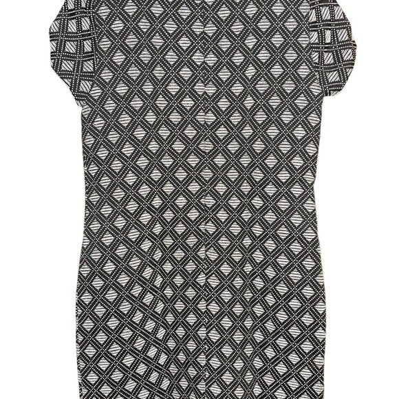 Banana Republic Black White Textured Sheath Dress Women’s 4 Short Sleeve - Picture 2 of 8